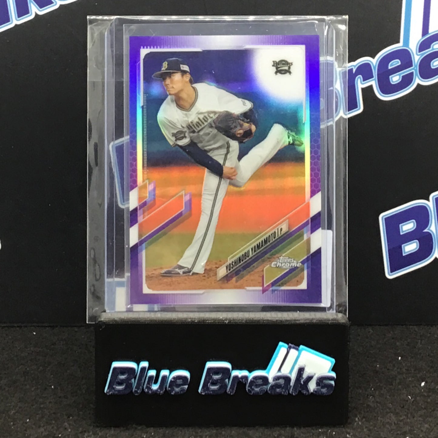 2021 Topps Chrome Nippon Pro Purple Refractor Yoshinobu Yamamoto 038/299 #90 Buffaloes