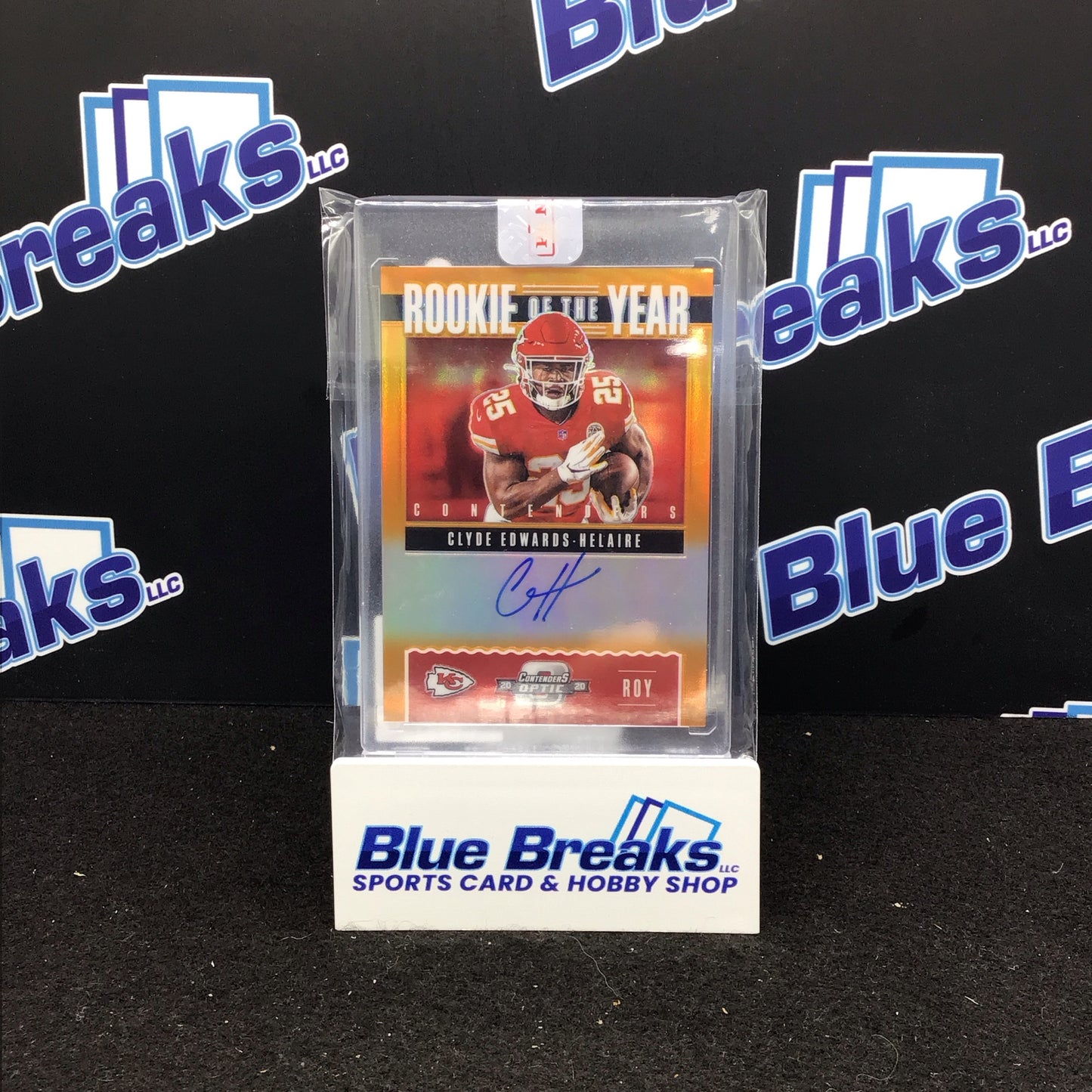 2020 Panini Contenders Optic Rookie of the Year orange Clyde Edwards-Helaire auto 17/50 #ROY6 Chiefs