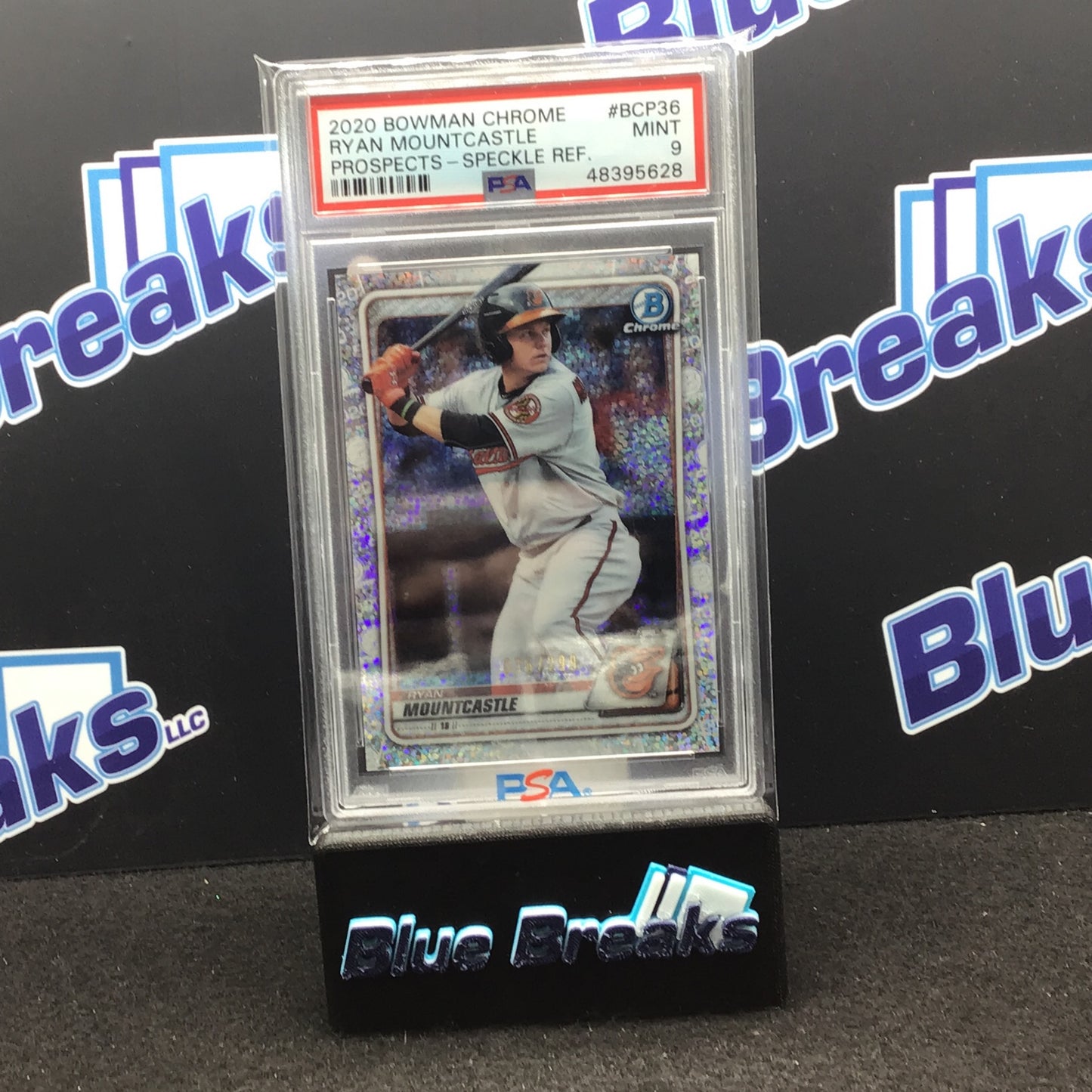 2020 Bowman Chrome Prospects Speckle Refractor Ryan Mountcastle 036/299 #BCP-36 PSA 9 Orioles