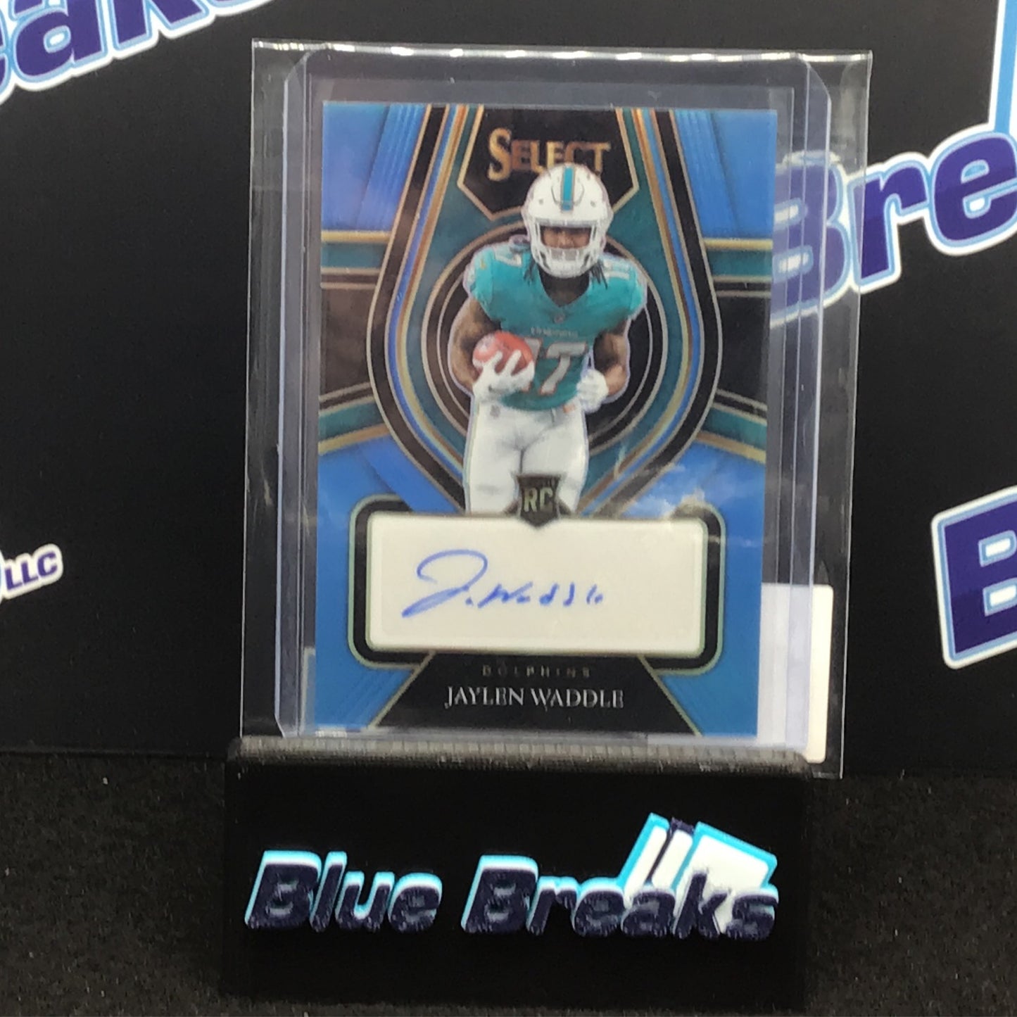 2021 Panini Select Light Blue Prizm Jaylen Waddle auto 25/35 #RS-JWA Dolphins