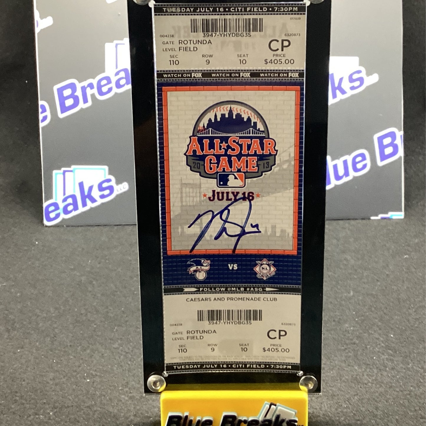 2013 All Star Ticket - Signed by Mike Trout with MLB Authentication