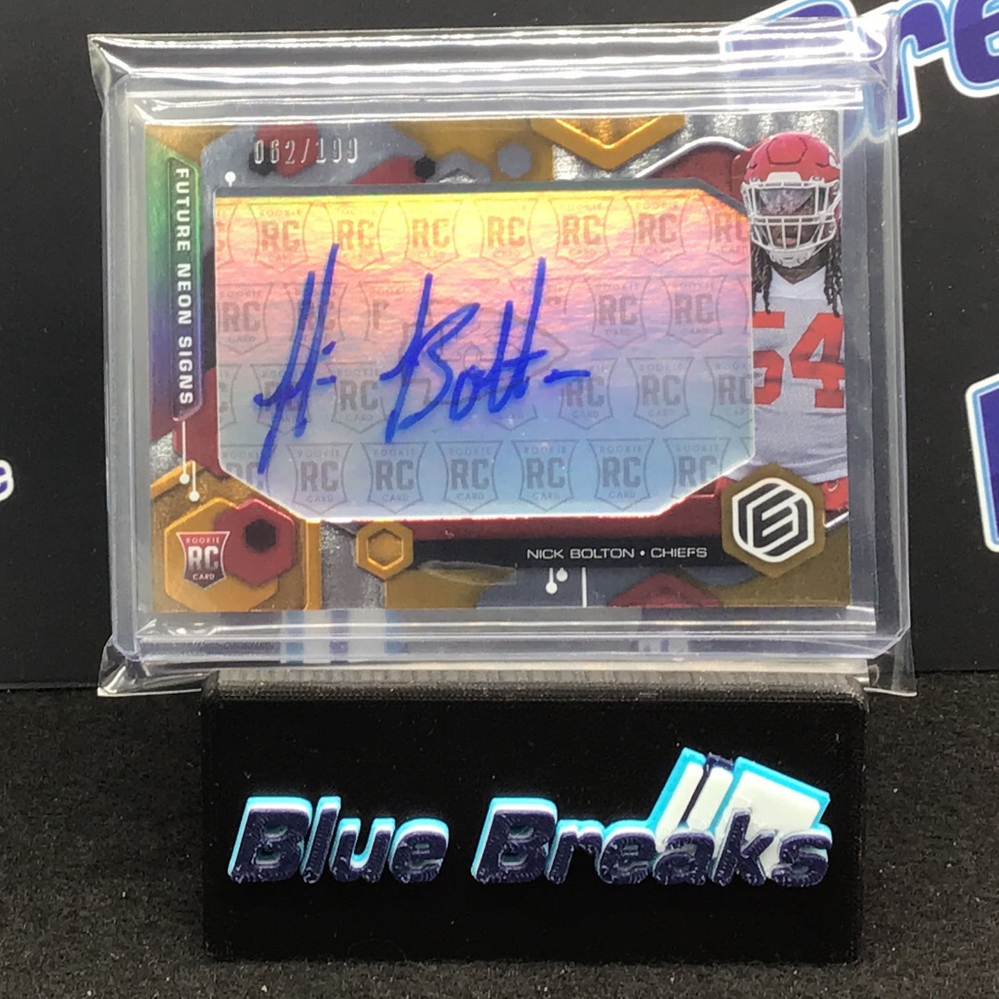 2021 Panini Elements Future Neon Signs Nick Bolton 062/199 RC #FS-NBO Chiefs