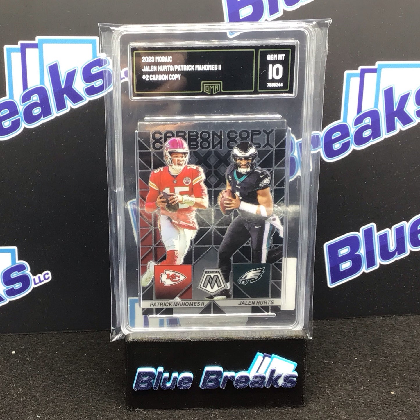 2023 Panini Mosaic Carbon Copy Jalen Hurts/Patrick Mahomes II #CC-2 GMA 10 Chiefs Eagles