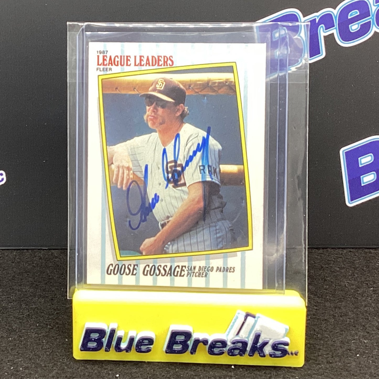 1987 Fleer League Leaders Goose Gossage auto #21 Padres