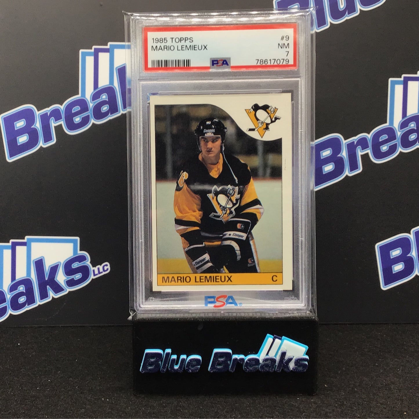 1985 Topps - Mario Lemieux - #9 - Pittsburgh Penguins - PSA 7