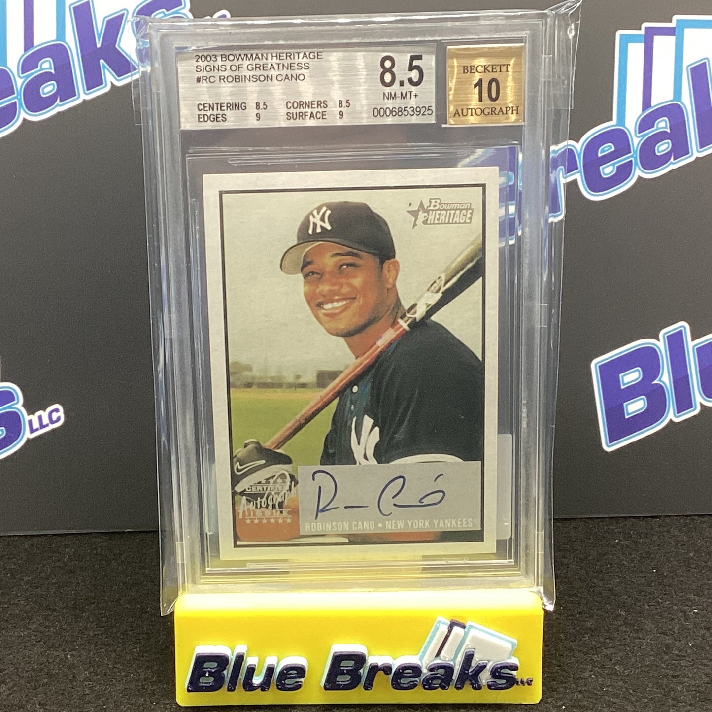 2003 Bowman Heritage Signs of Greatness Robinson Cano Beckett 8.5 NM-MT+