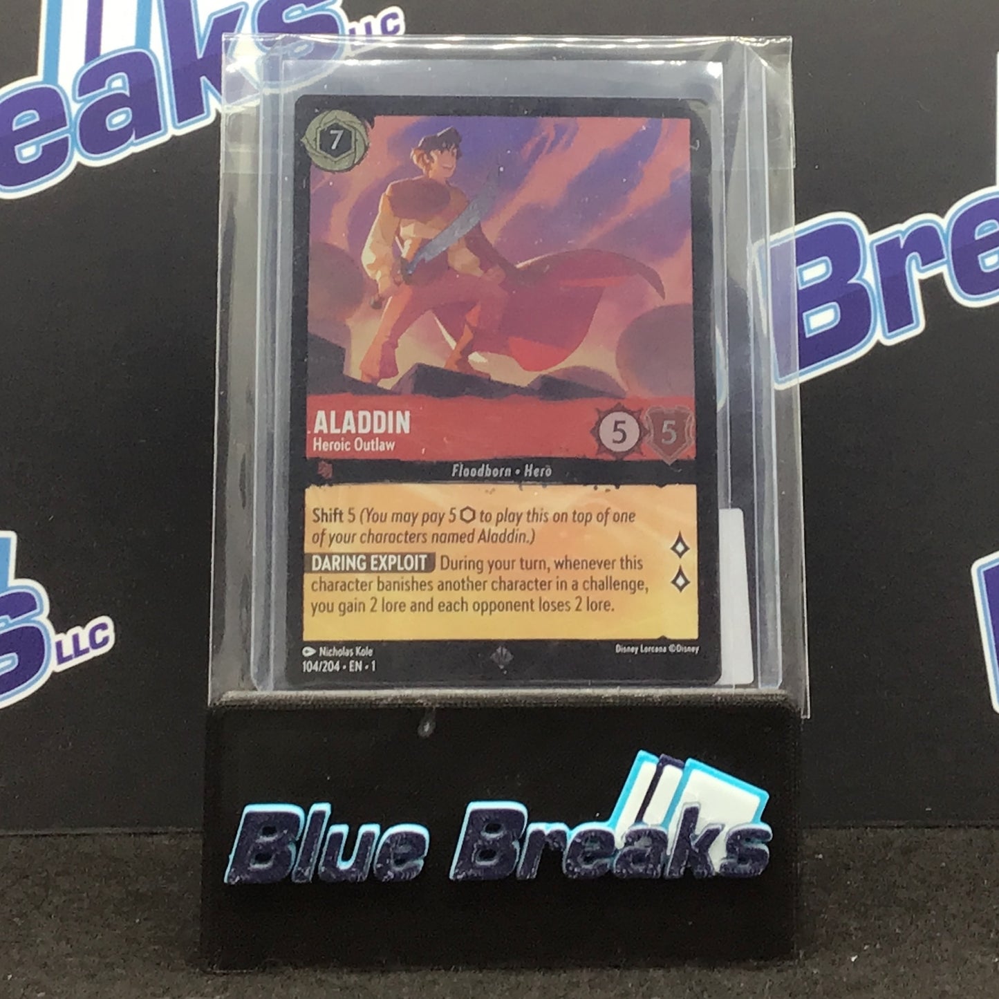 2023 Disney Lorcana Super Rare Aladdin Heroic Outlaw Foil 104/204