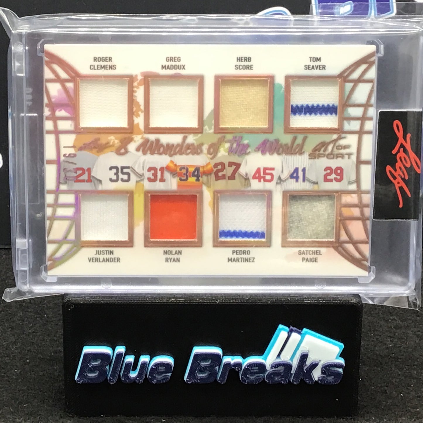 2021 Leaf - Eight wonders of the World - Art of Sport - Baseball - Roger Clemens - Greg Maddux - Herb Score - Tom Seaver - Justin Verlander - Nolan Ryan - Pedro Martinez - Satchel Paige - 19/30