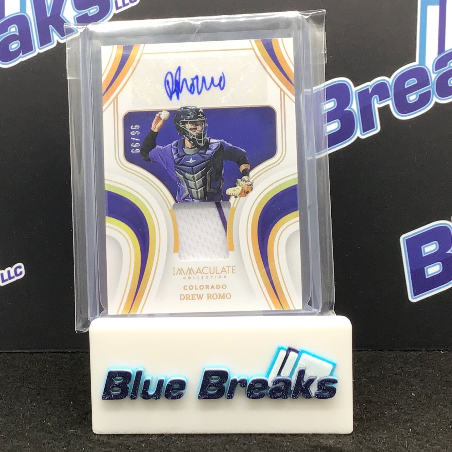 2023 Panini - Immaculate - Drew Romo - Colorado Rockies - 96/99 - Patch Auto - IMS-DR