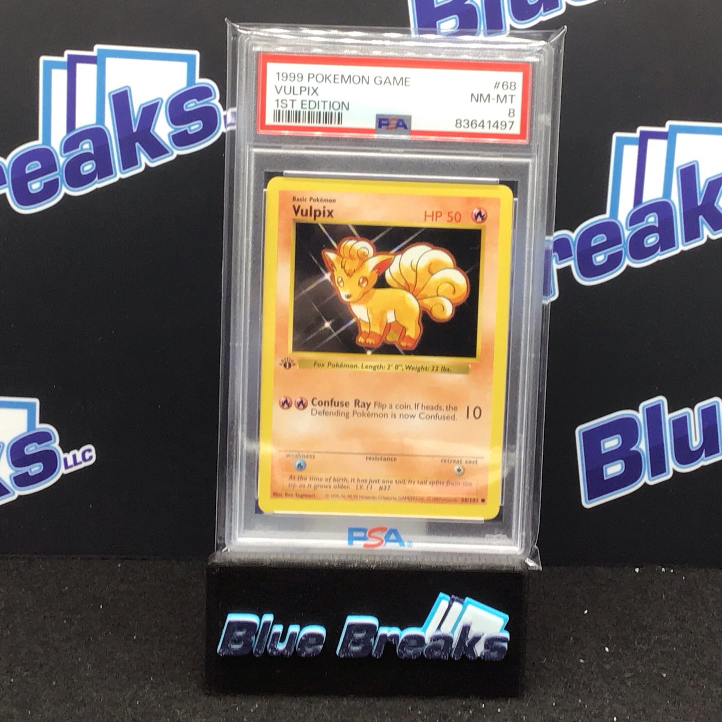 1999 Pokémon Game 1st Edition Vulpix #68 PSA 8