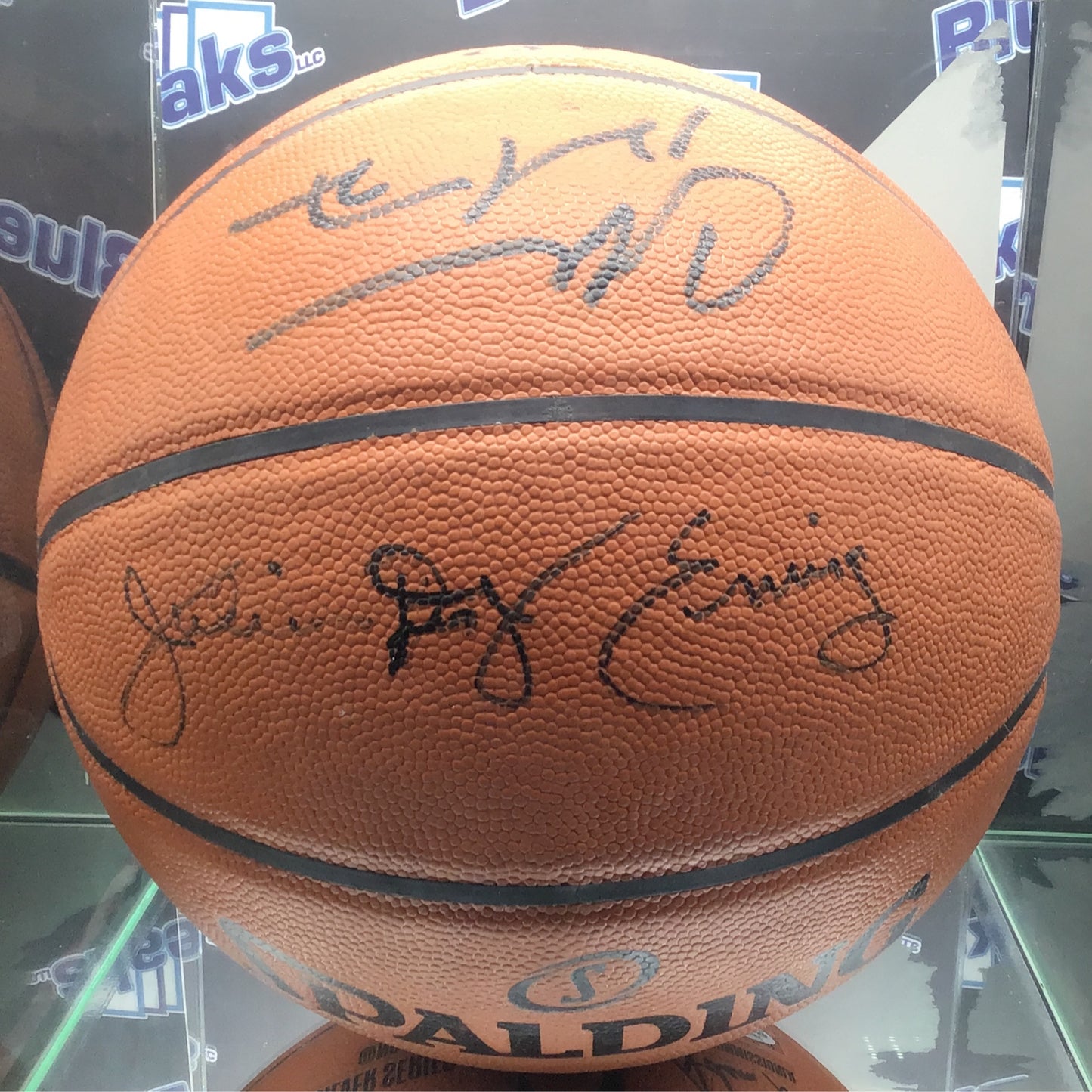 Julius Erving, Charles Barkley, Allen Iverson autographed basketball Becket COA