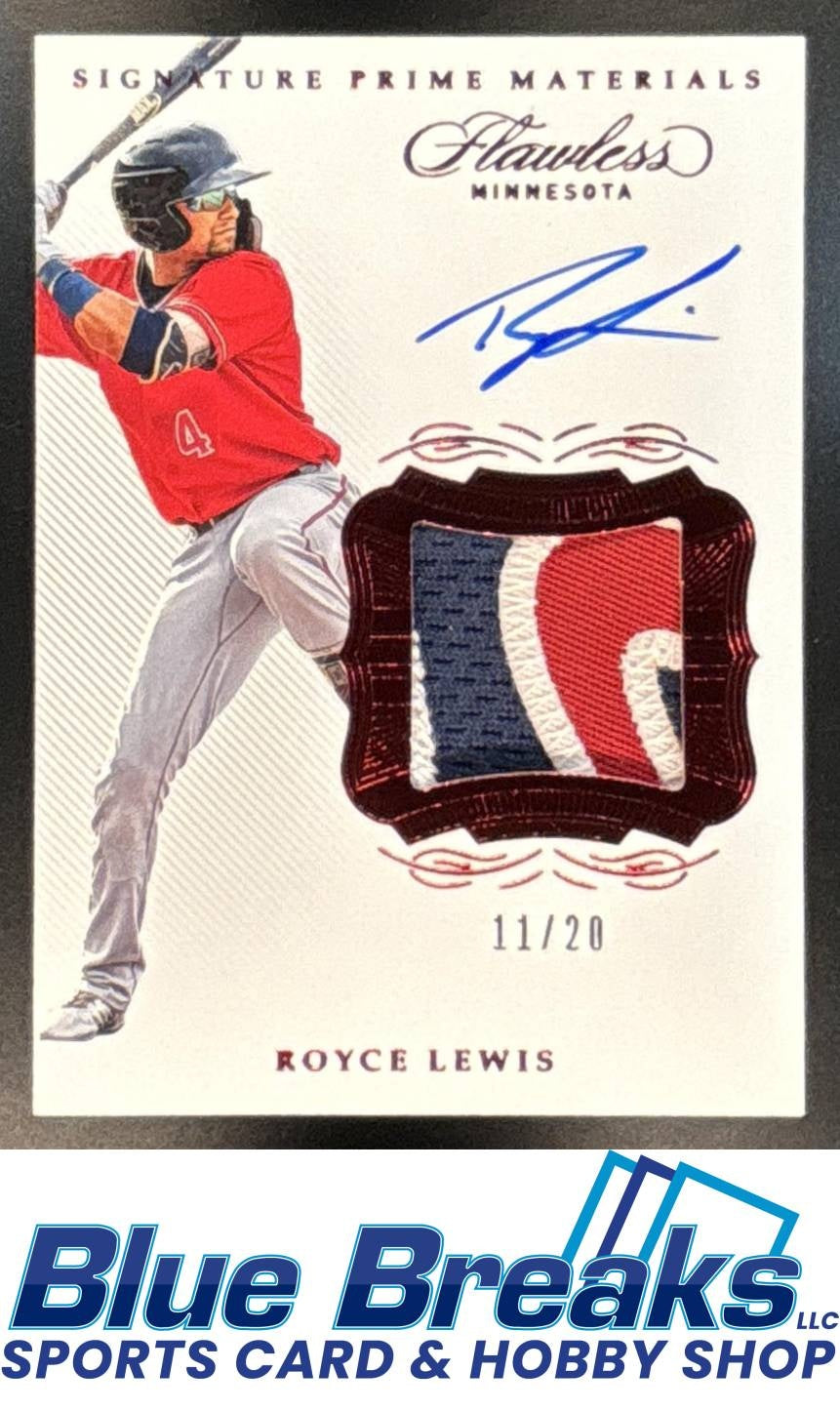 2020 Panini Flawless Royce Lewis #SPM-RL Signature Prime Materials Ruby 11/20 Relic Auto Twins