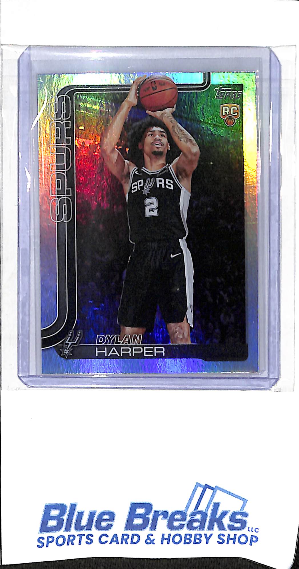 2025 Topps - flagship - rainbow foil - Dylan Harper - RC - #202 - basketball - Spurs