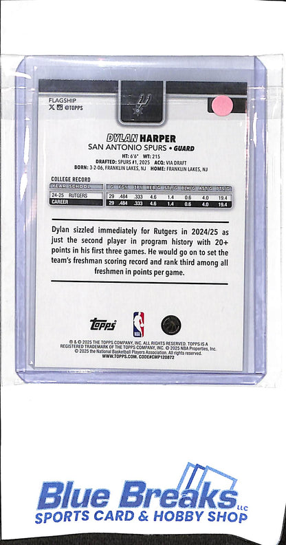 2025 Topps - flagship - rainbow foil - Dylan Harper - RC - #202 - basketball - Spurs