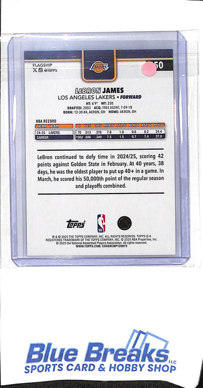2025 Topps - flagship - sandglitter blue - SSP - Lebron James - #150 - basketball - Lakers