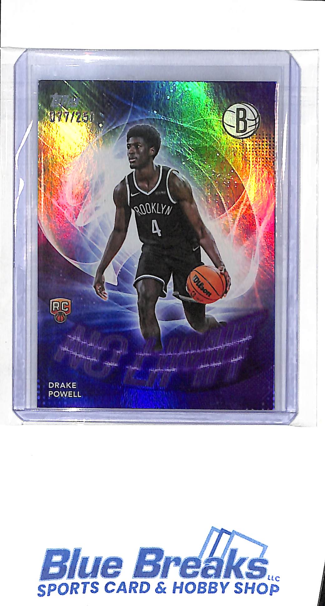 2025 Topps - No Limit - purple rainbow - Drake Powell - 077/250 - RC - #NL-22 - basketball - Nets