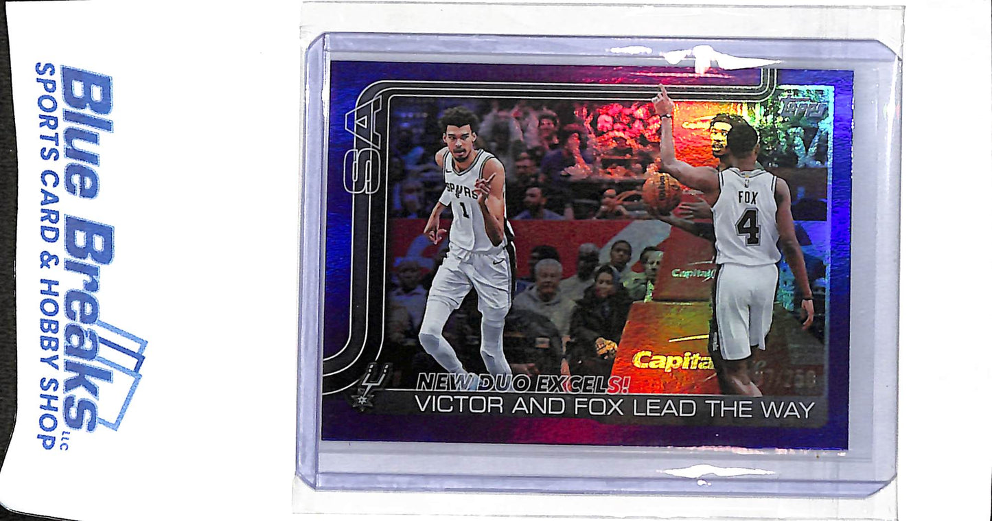 2025 Topps - flagship - purple rainbow - Victor Wembanyama - De'Aaron Fox - 097/250 - #300 - Spurs