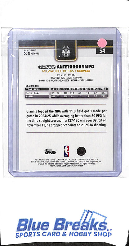 2025 Topps - flagship - blackout - Giannis Antetokounmpo - #54 - basketball - Bucks