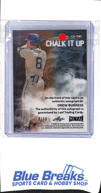 2025 Leaf Metal - Chalk It Up - Drew Burress - auto - 9/10 - #CU-DB1 - baseball - Yellow Jacket