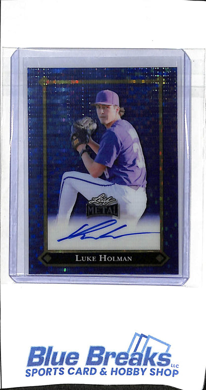2025 Leaf Metal - blue - Luke Holman - auto - 2/7 - #LGR-LH1 - baseball - Reds