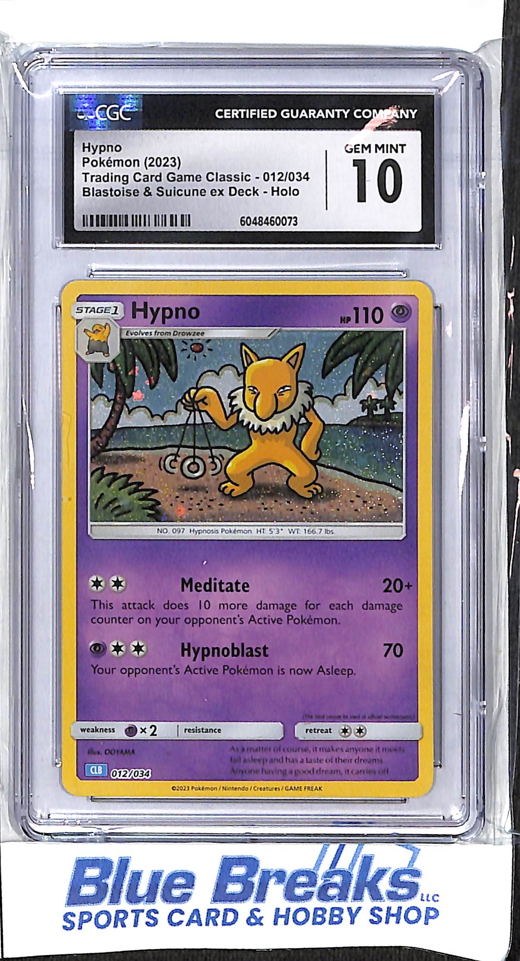 2023 Pokémon - Blastoise & Suicune ex Deck - Hypno - Holo - 012/034 - CGC 10