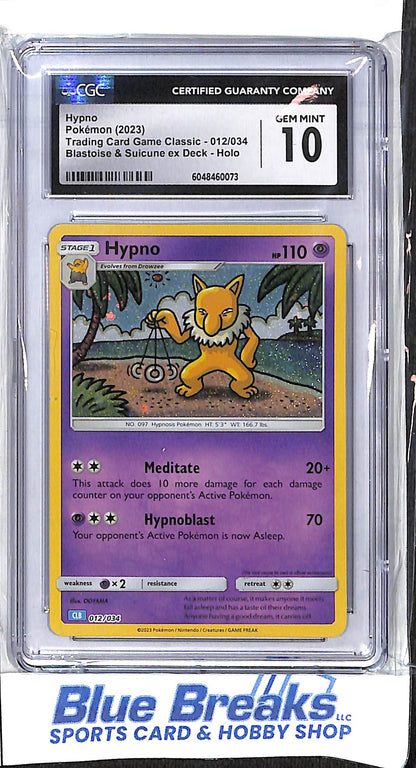 2023 Pokémon - Blastoise & Suicune ex Deck - Hypno - Holo - 012/034 - CGC 10