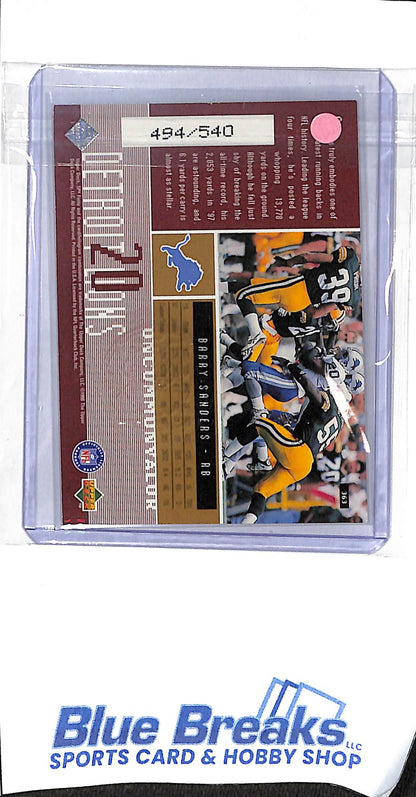 1998 Upper Deck - Uncommon Valor - Radiance - Barry Sanders - 494/540 - #363 - football - Lions