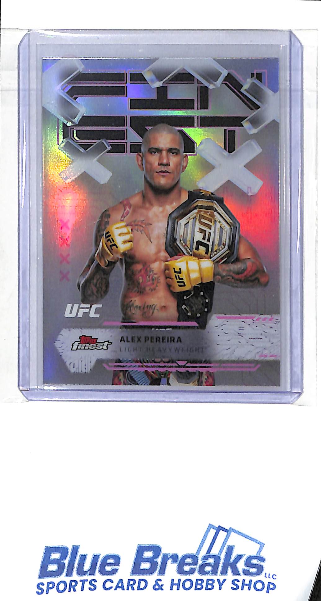2025 Topps Finest - common - refractor - Alex Pereira - light weight - #80 - UFC