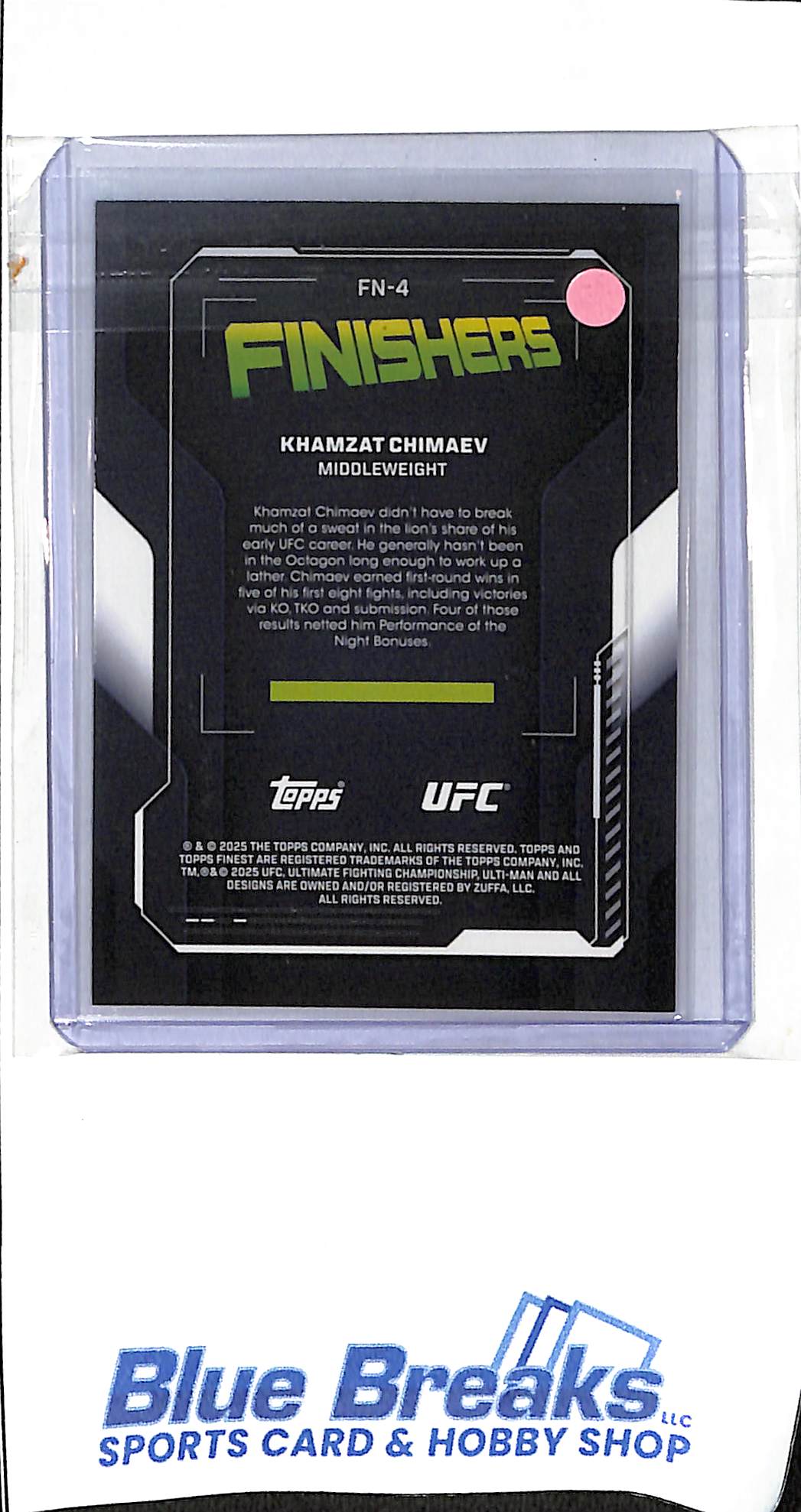 2025 Topps Finest - Finishers - middleweight - Khamzat Chimaev - #FN-4 - UFC