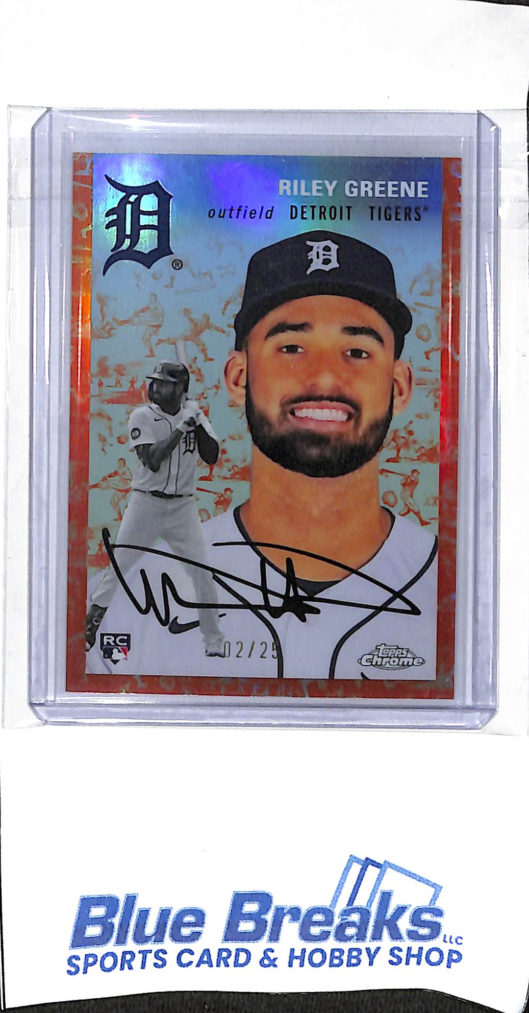 2023 Topps Chrome Platinum - orange - Riley Greene - 02/25 - #332 - baseball - Tigers