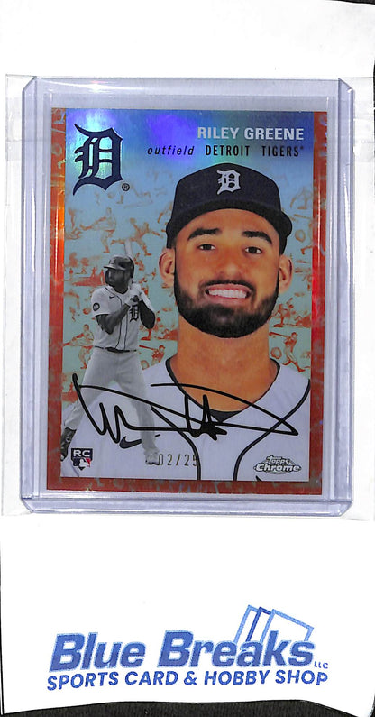2023 Topps Chrome Platinum - orange - Riley Greene - 02/25 - #332 - baseball - Tigers