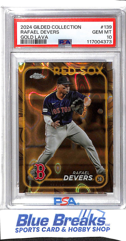 2024 Topps Chrome - Gilded Collection - Gold Lava - Rafael Devers - 07/10 - #139 - PSA 10 - baseball - Red Sox