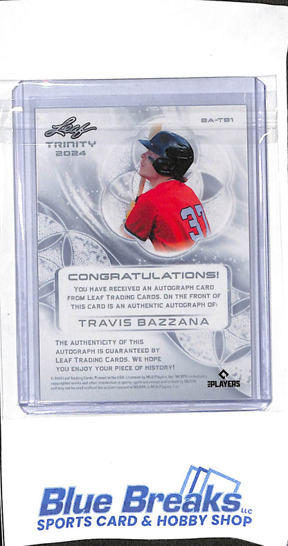 2024 Leaf - Trinity - red - Travis Bazzana - auto - 14/15 - BA-TB1 - baseball - Guardians