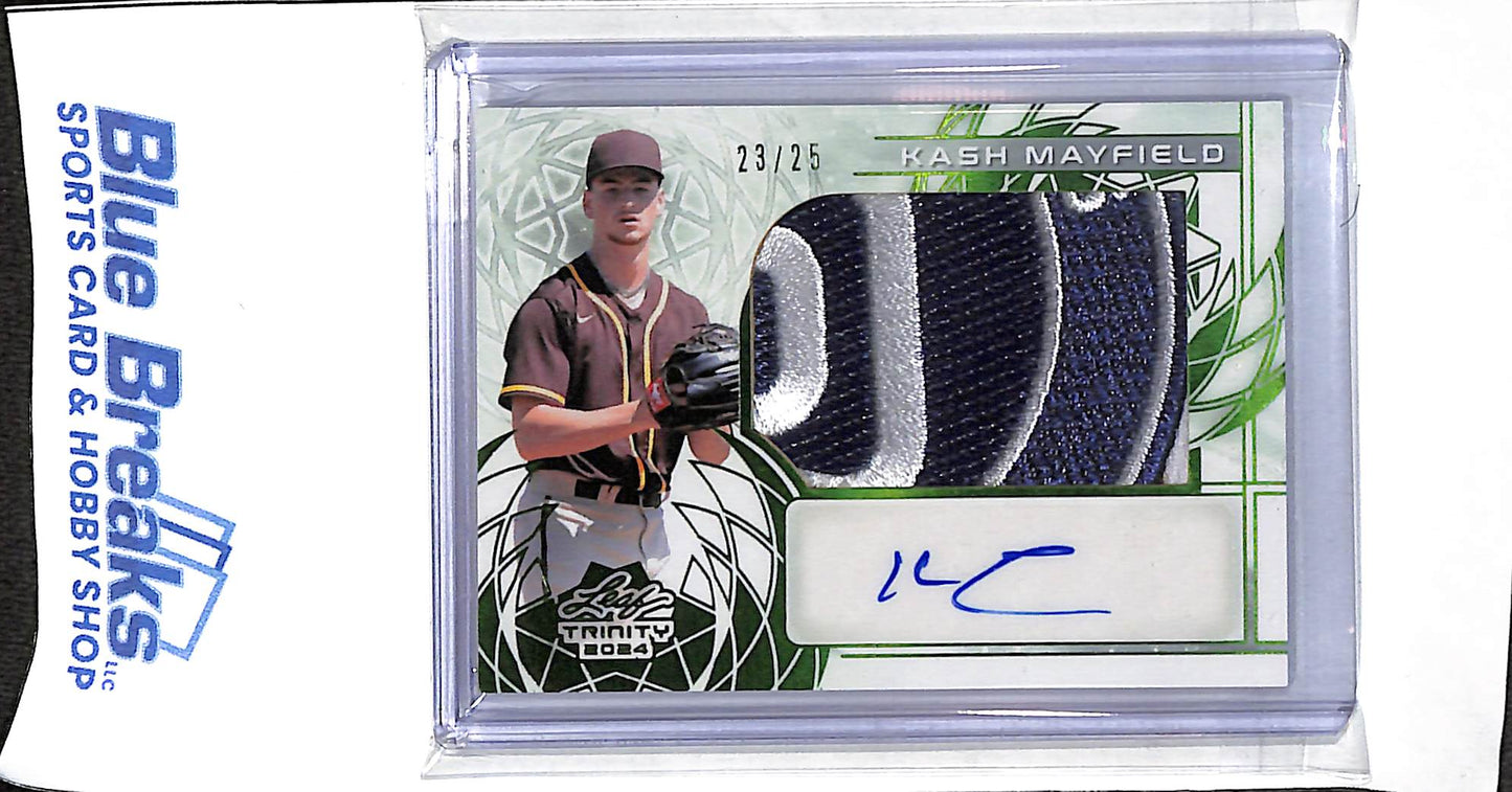 2024 Leaf - Trinity - green - Kash Mayfield - auto relic - 23/25 - #PA-KM1 - baseball - Angels