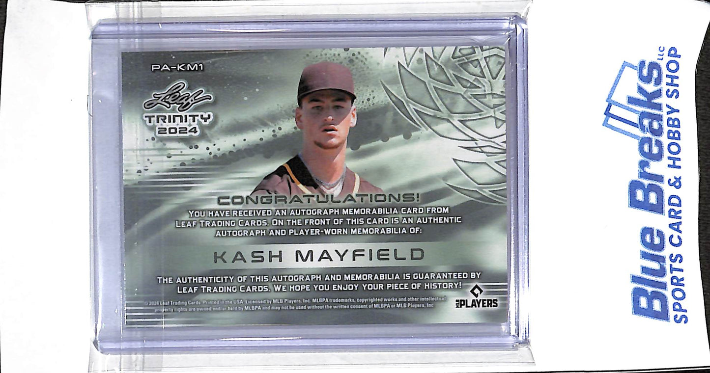 2024 Leaf - Trinity - green - Kash Mayfield - auto relic - 23/25 - #PA-KM1 - baseball - Angels
