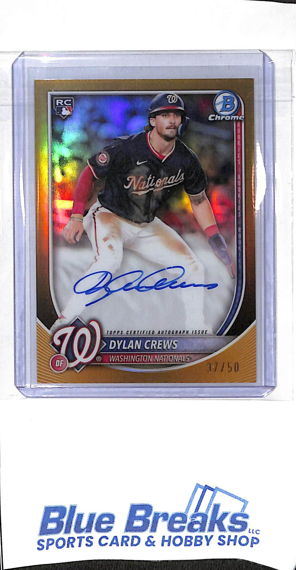 2025 Bowman Chrome - gold - Dylan Crew - auto - 37/50 - RC - #CRA-DC - baseball - Nationals