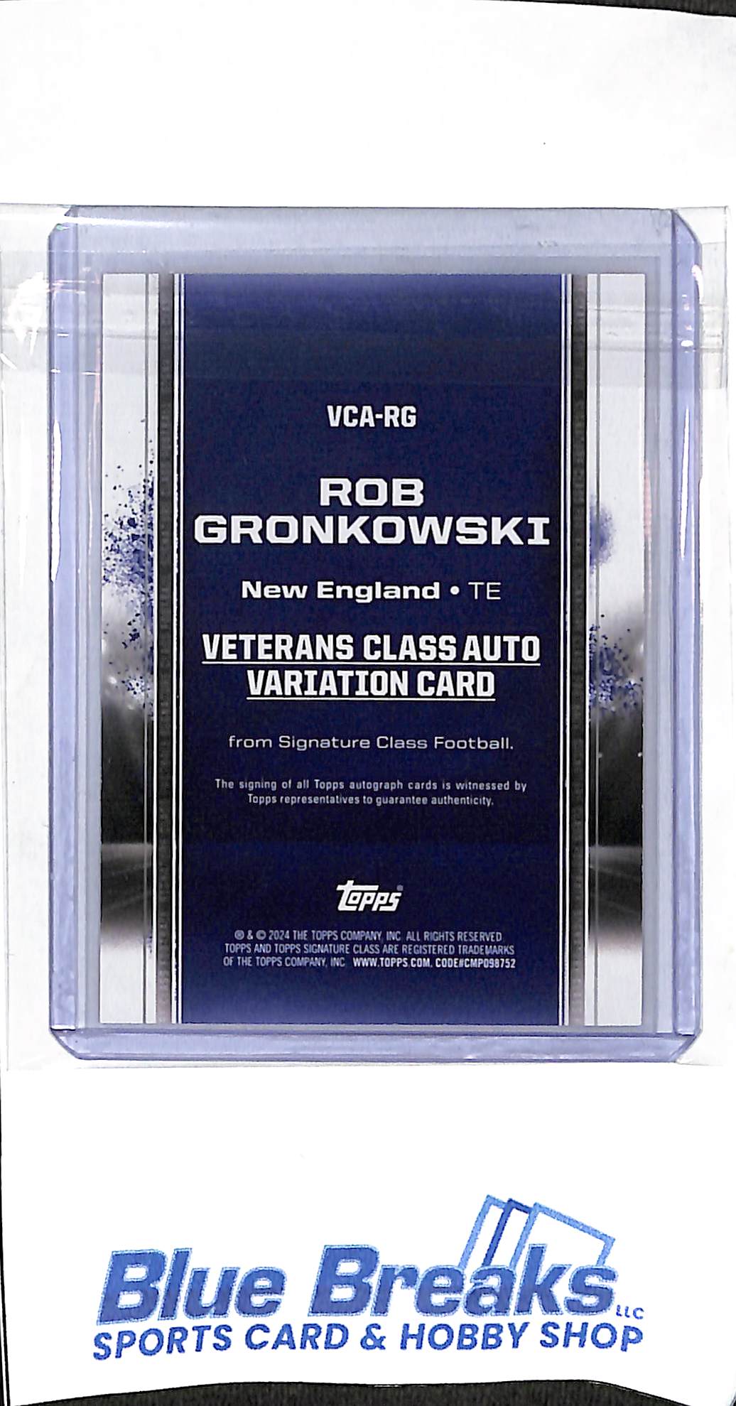 2024 Topps - Signature Class - orange - Rob Gronkowski - auto - 24/50 - #VCA-RG - football - Patriots