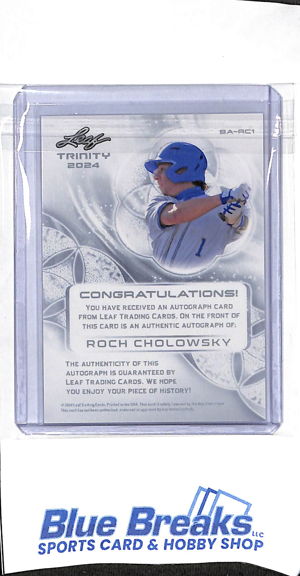 2024 Leaf - Trinity - bronze - Roch Cholowsky - auto - 57/99 - #BA-RC1 - baseball - Bruins