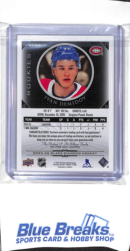 2025-26 Black Diamond - Quad Diamond Relics - Rookies - Ivan Demidov - 10/49 - #BDRR-ID - hockey - Canadiens