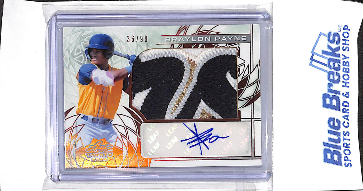 2024 Leaf - Trinity - bronze - Braylon Payne - auto - relic - 36/99 - #PA-BP1 - baseball - Brewers