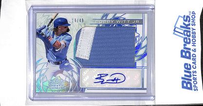 2024 Leaf - Trinity - blue - Bobby Witt Jr - auto - relic - 24/49 - #PA-BWJ - baseball - Royals