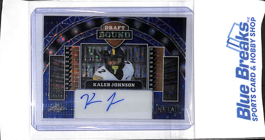 2025 Leaf - Metal - Draft Bound - blue - Kaleb Johnson - auto - 2/4 - #DB-KJ1 - football - Steelers