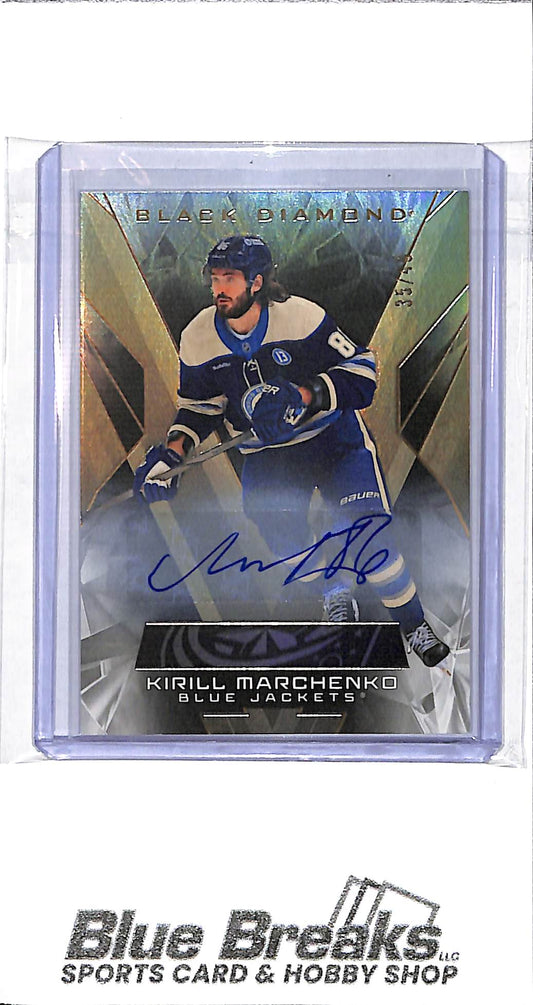 2025-26 Upper Deck - Black Diamond - gold - Kirill Marchenko - auto - 35/49 - #BOB-KM - hockey - Blue Jackets