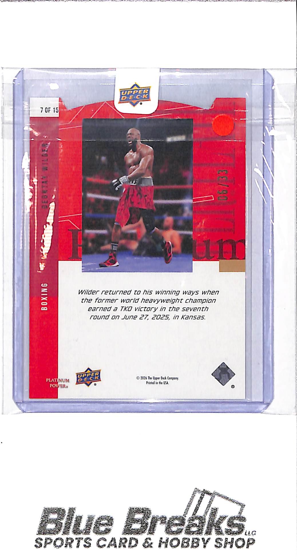 2026 Upper Deck - Platinum Power - red - Deontay Wilder - 06/33 - #7 of 15 - boxing - heavyweight