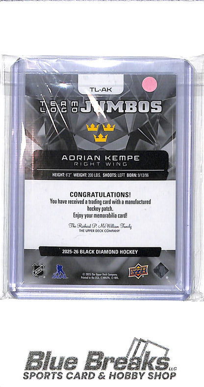 2025-26 Upper Deck - Black Diamond - Team Logo Jumbos - Adrian Kempe - #TL-AK - hockey - Team Sweden