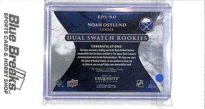 2025-26 Upper Deck - Exquisite Collection - Dual Swatch Rookies - Noah Ostlund - 14/25 - #EDS-NO - hockey - Sabres