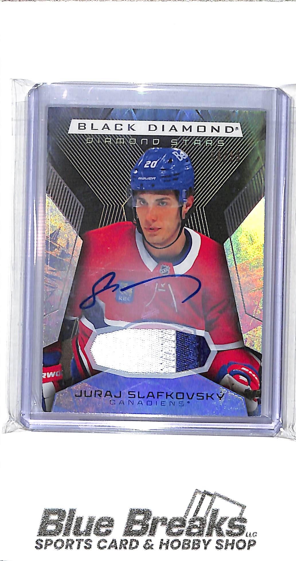 2025-26 Upper Deck - Black Diamond - Premium Relic Auto - Diamond Stars - Juraj Slafkovsky - 14/15 - #BDS-JS - hockey - Canadiens