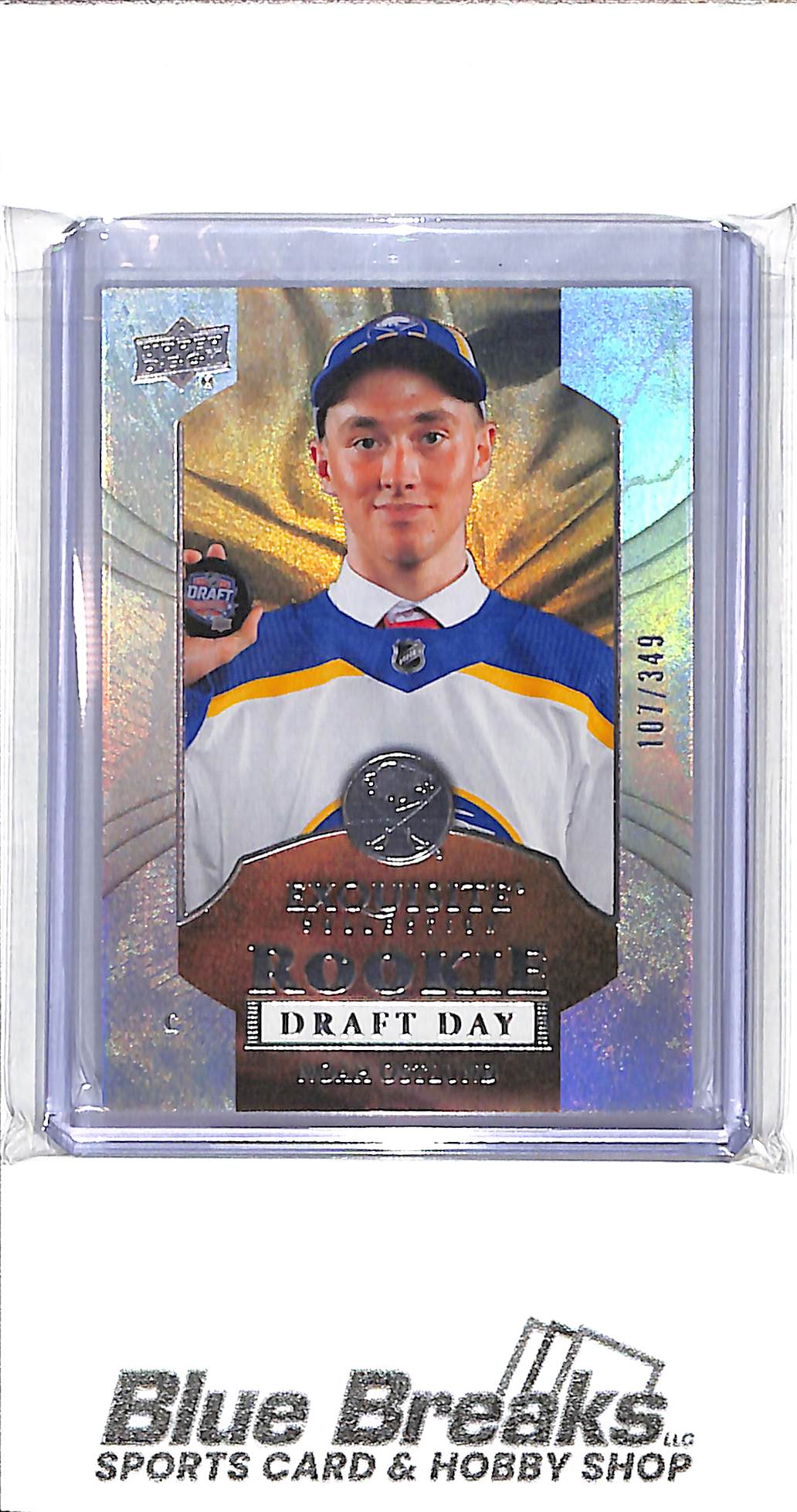 2025-26 Upper Deck - Exquisite Collection - Rookie Draft Day - Noah Ostlund - 107/349 - #RDD-NO - hockey - Sabres