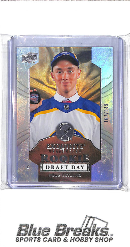 2025-26 Upper Deck - Exquisite Collection - Rookie Draft Day - Noah Ostlund - 107/349 - #RDD-NO - hockey - Sabres