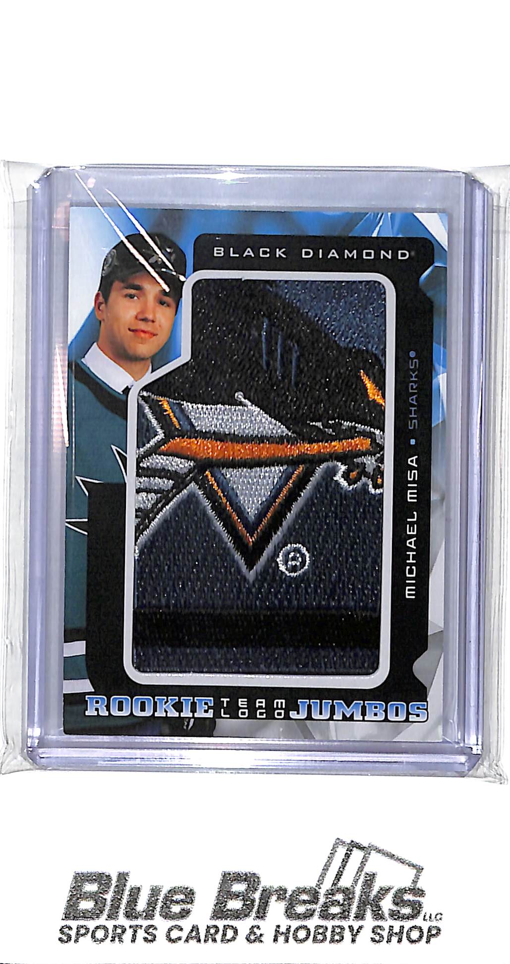 2025-26 Upper Deck - Black Diamond - Team Logo Rookie Jumbos - Michael Misa - #RTL-MM - hockey - Sharks